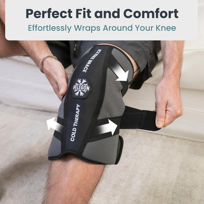 Knee Ice Pack Wrap (1 Pack) - Adjustable Ice Pack for Knees Surgery, Replacement, Arthritis Pain, ACL, Sports Injuries, Post Surgery, for Long Duration - 1 Pack