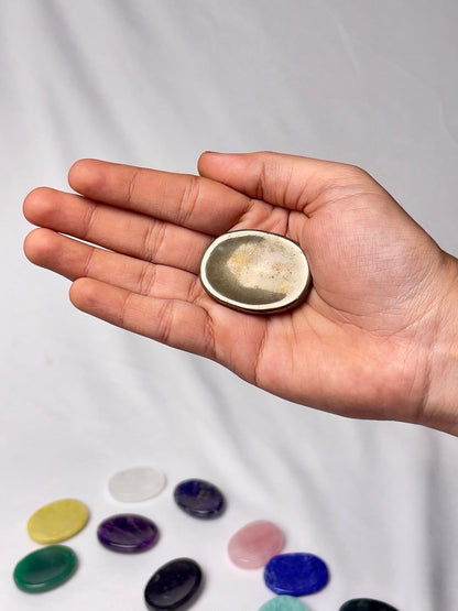 Natural Polished Thumb Palm Crystal for Meditation, Labradorite Worry Stone for Stress Relief, Anxiety Support & Pocket Reiki Healing