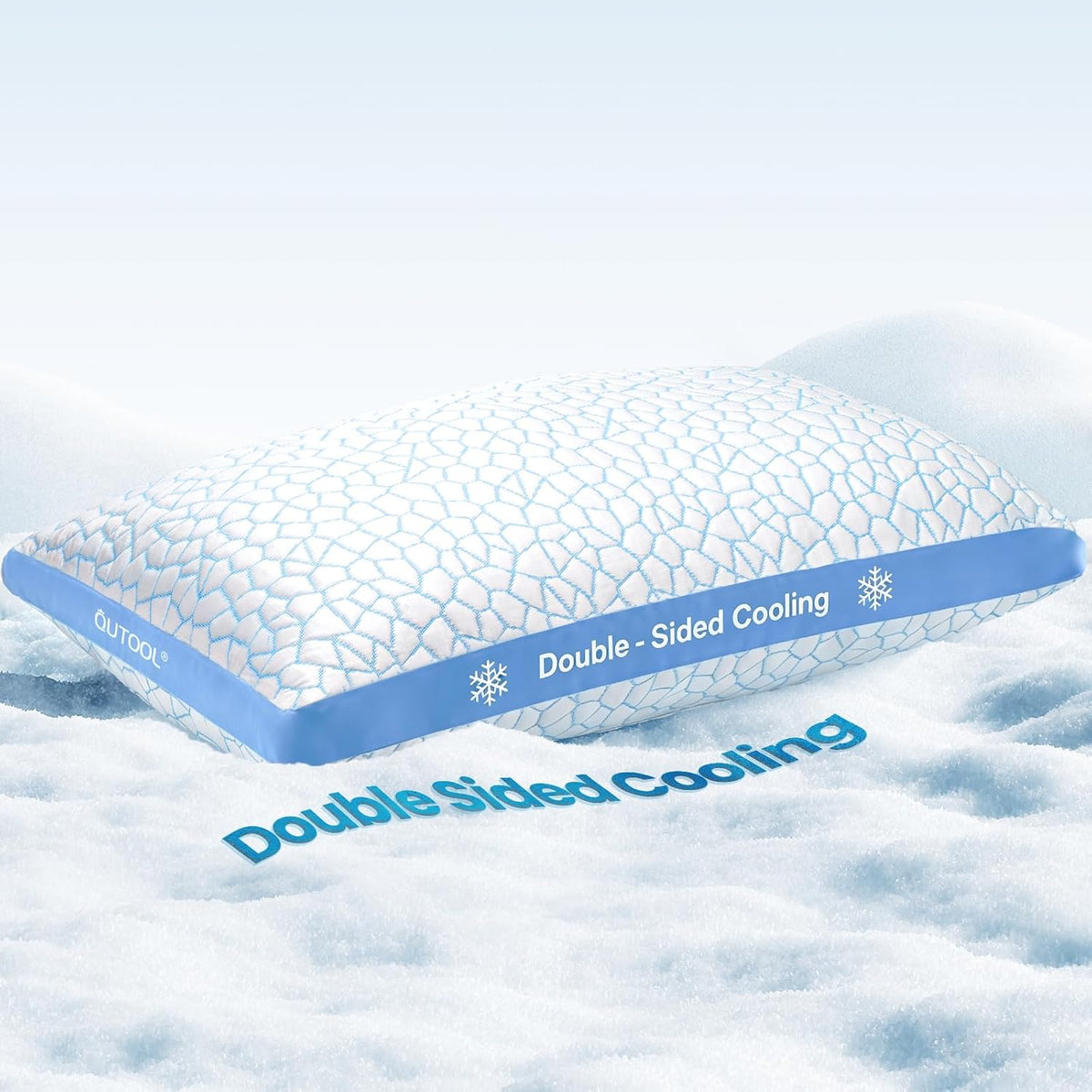 QUTOOL Double Sided Cooling Pillow for Hot Sleepers, Shredded Memory Foam Pillows Queen Size Set of 2, Adjustable Soft & Firm Gel Bed Pillow for Side, Back, Stomach Sleepers