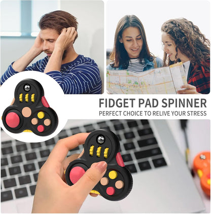 Yrissmiss Fidget Toys for Adults, Fidget Pad Easter Basket Stuffers for Boys Girls,Stress Relief Cube Clicker Controller with Quiet Fidgets,ADHD Autism Fidget Spinner for Office Desk Travel