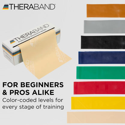 THERABAND Resistance Bands, 6 Yard Roll Professional Latex Elastic Band For Upper & Lower Body, Core Exercise, Physical Therapy, Pilates, Home Workouts, Rehab, Blue, Extra Heavy, Level 5