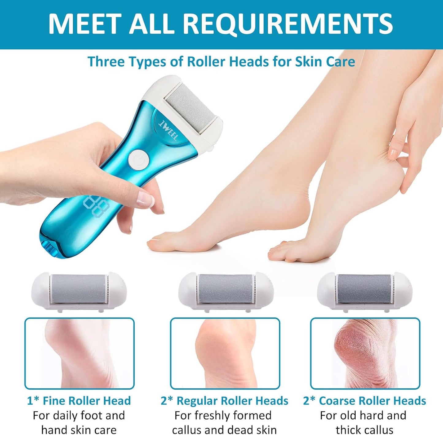 Electric Foot Callus Remover, Rechargeable Electronic Foot File Pedicure Kits, Electric Callus Remover for Feet, Foot Scrubber Dead Skin Remover, Professional Foot Care for Dead Skin Ideal Gift