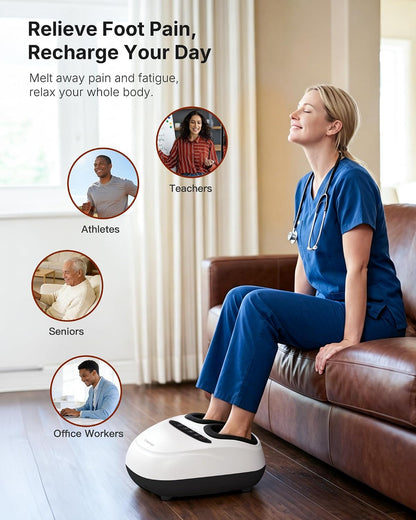 KNQZE Shiatsu Foot Massager with Heat, Compression, Deep Kneading Foot Massage for Plantar Fasciitis Relief, Remote Control, Multi Massage Modes, Auto Shut-Off Timer, FSA Eligible, Gifts for Women Men