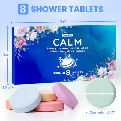 CalmNFiz Shower Steamers 8 Pack Set, Scented Shower Bombs Tablets in Box with 8 Fragrances, Fathers Day Gift for Dad, Self-Care & Relaxation Birthday Gifts for Women & Men, Mom, Wife, Friend