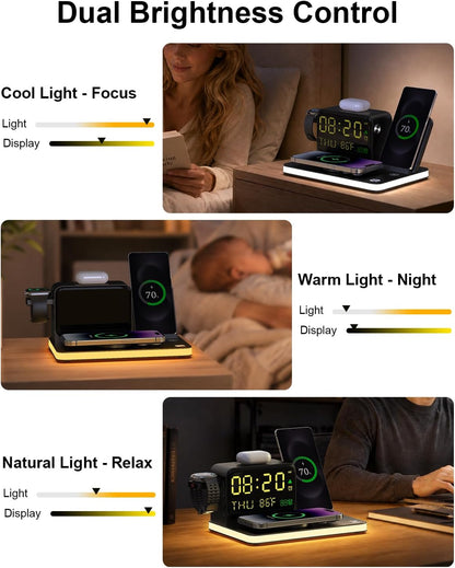 7-in-1 Wireless Charging Station 25W Qi2.2 Charger for Apple Samsung Device