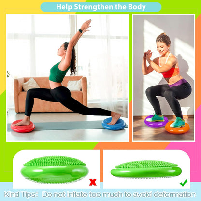 Amylove 6 Pcs Wiggle Seat Inflated Wobble Cushion for Sensory Kid 13 Inch Balance Disc Kids Flexible Seating Exercise Sensory Pad Chair Cushion for Classroom Office School (Bright)