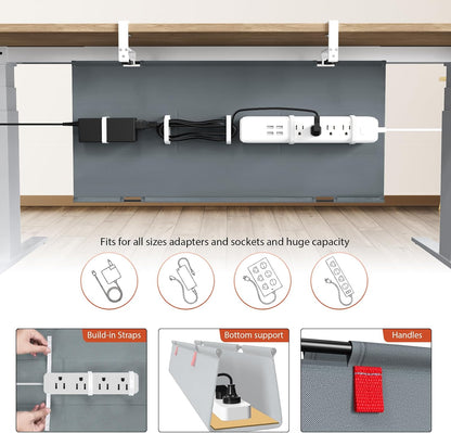 Univivi No Drill Under Desk Cable Management Tray, 36 inch Cable Management