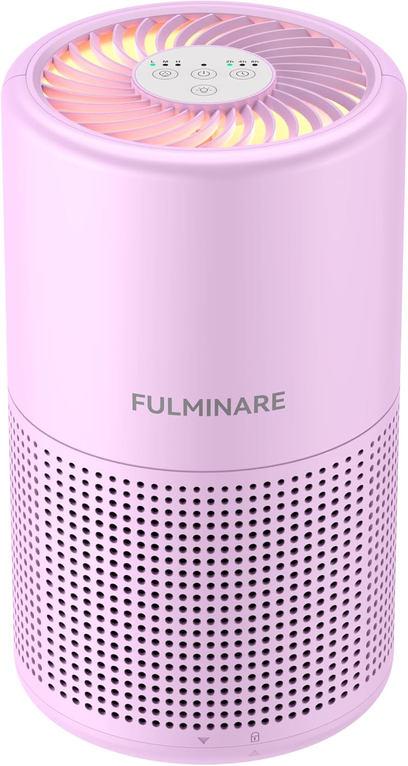 FULMINARE Air Purifiers for Home Bedroom H13 HEPA Air Purifier, 3 Speeds, Timer, 24dB, Small Mini Air Purifier with Night Light, Sage Green