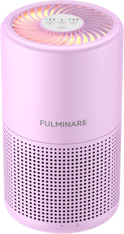 FULMINARE Air Purifiers for Home Bedroom H13 HEPA Air Purifier, 3 Speeds, Timer, 24dB, Small Mini Air Purifier with Night Light, Sage Green