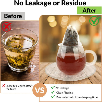 300 Pcs Disposable Tea Bags for Loose Leaf Tea, Food-grade Tea Filter Sachets with Drawstring, Empty Tea Infuser Bag for Coffee, Herbs, Spices (3.54" x 2.75")
