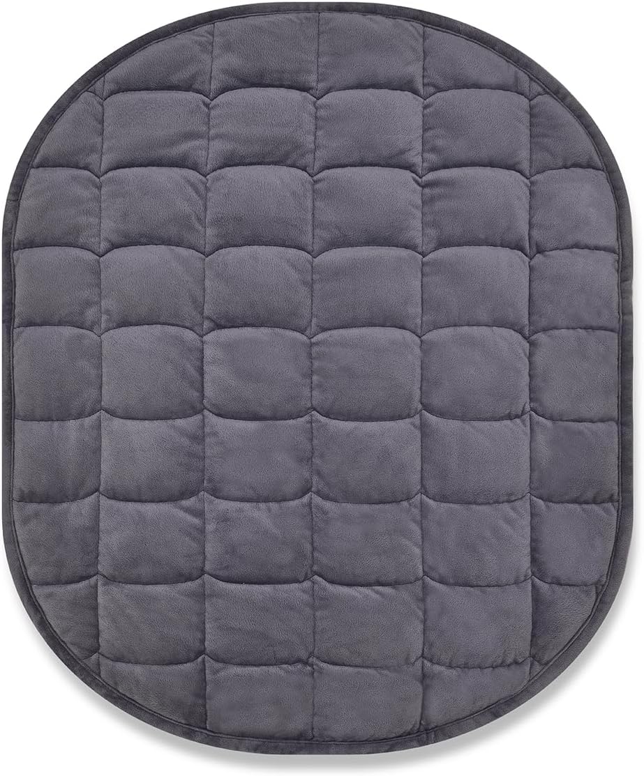 TONGDADA Weighted Lap Blanket 7lbs for Adult,Perfect for Relaxation, Lounging, Napping, Sleeping & Travel,Luxury Minky Weighted Body Blanket,Weighted Throw Blanket-Dark Grey Minky Dot, 29" x 24"