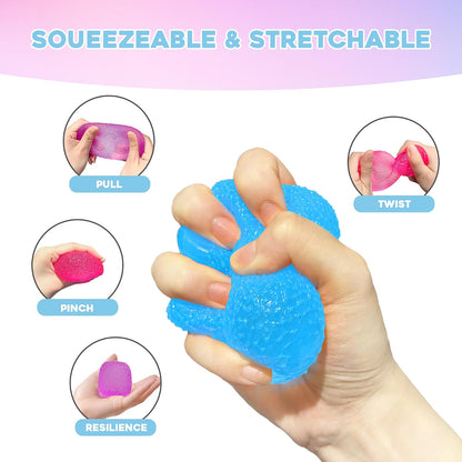 Stress Balls-Gumdrop Squishy Stress for Kids and Adults, Super Solid Squeeze Ball, Sensory for Stress Relief, Birthday, Easter Basket Stuffers and Party Favors (Blue)