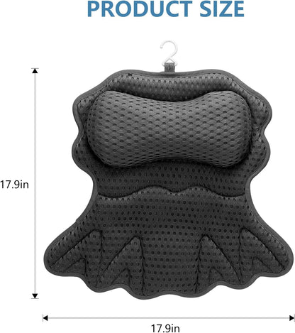 SetSail Bath Pillow, Relaxing Bath Pillows for Tub Neck and Back Support Soft 4D Breathable Air Mesh Ergonomic Bathtub Pillow with 6 Strong Suction Cups and Hook Luxury Bathroom Accessories,White