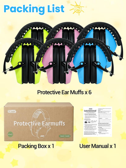 Dr.meter Ear Muffs for Noise Reduction: 27.4SNR Noise Cancelling Headphones for Kids Adults, EM100 Adjustable Hearing Protection Earmuffs for Monster Jam, Autism Sensory, Concerts, Fireworks- 3PACK
