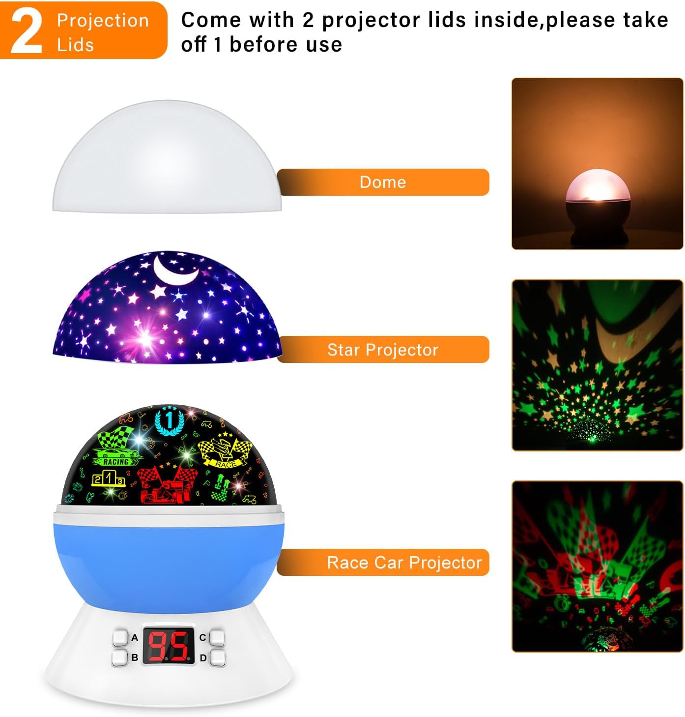 Kids Star Projector Night Light, Star Night Light Projector for Kids, Ceiling Stars Projection Lamp with Timer, 360° Rotating Night Light for Bedroom, Birthday Gift for 3 4 5 Year Old Girls Boys Black