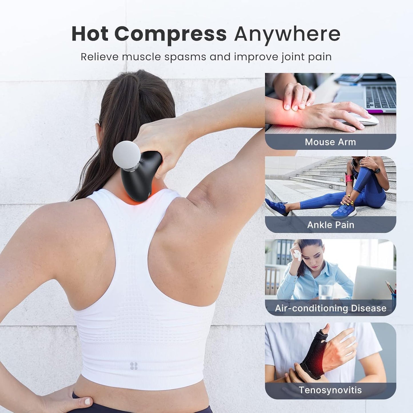 RENPHO Micro One Super Mini Massage Gun for Women, Portable Travel Massager for Muscle Relief, FSA Approved, 4-Speed Percussion Massage Gun for Office, Home & Daily Comfort, HSA