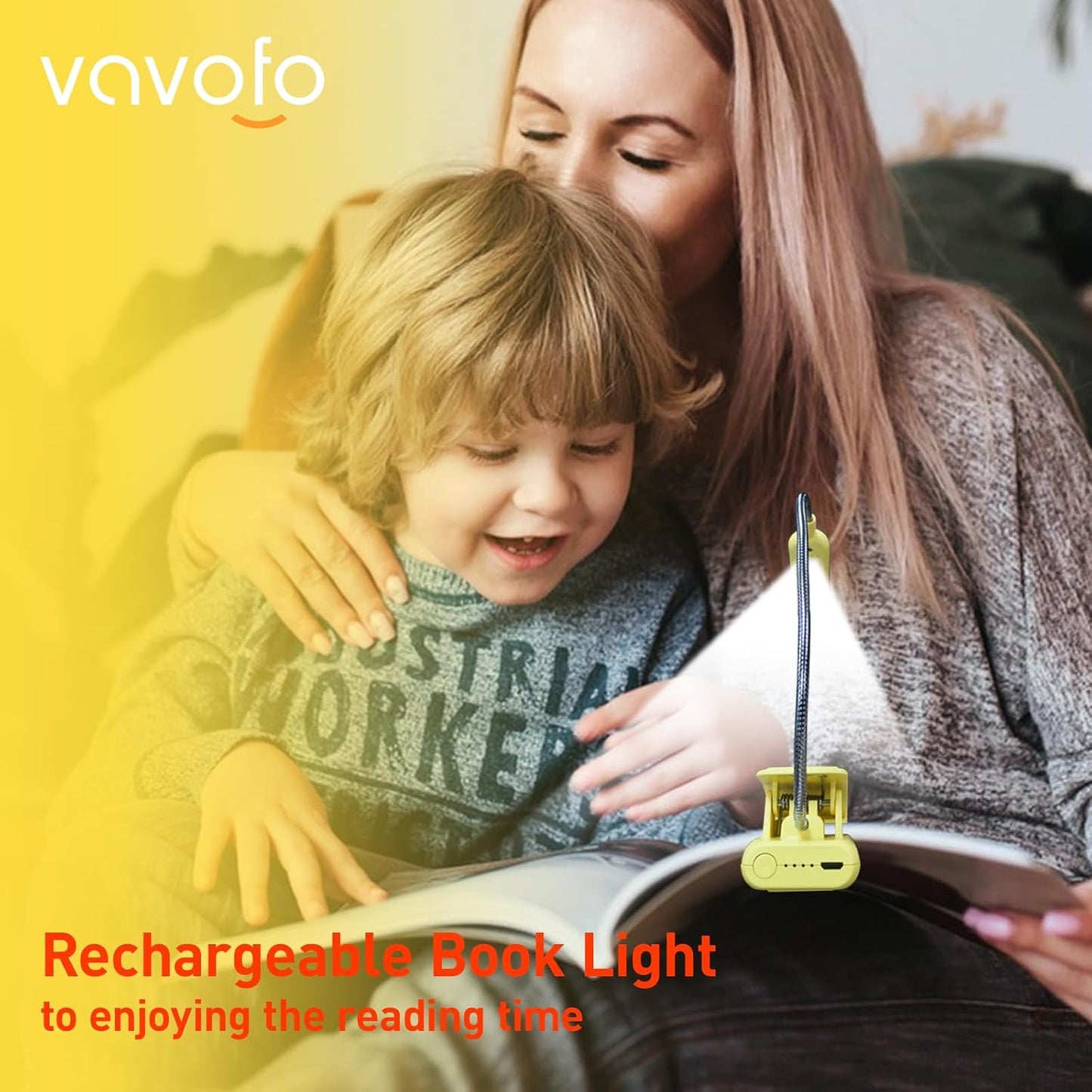 VAVOFO Clip On Book Light for Bed Kids, 7 LED Reading Light with 9-Level Warm Cool White Daylight, Eye Care Lamp with Power Indicator for Bookworms (Blue)