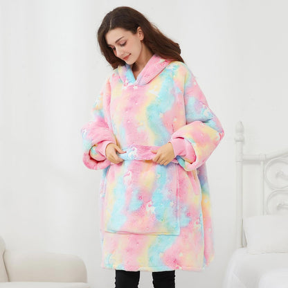 KFUBUO Wearable Blanket Hoodie for Adults Sherpa All Patterns Cat Oversized Sweatshirt Blanket with Pockets for Women