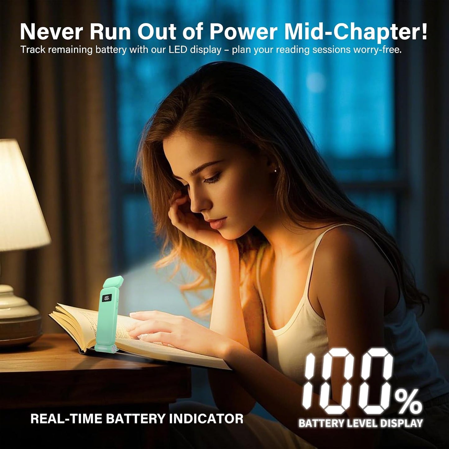 KTEBO 2 Pack Rechargeable Book Light Clip-On Reading Light for Books in Bed | 9 eye-friendly modes from 3 color temperatures and 3 brightness, USB-C up to 30 hrs - Black & Black