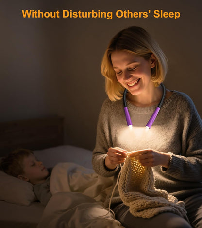 Gritin Book Light,Eye Caring 3 Colors & Stepless Dimming Neck Reading Light