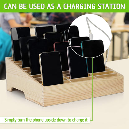 36 Slots Cell Phone Holder Classroom, Wooden Phone Lock Box