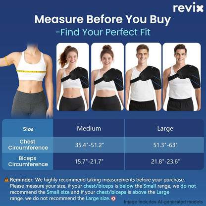 REVIX Large Shoulder Ice Pack Wrap, 2 Gel Packs+1 Shoulder Brace for Rotator Cuff and Arm, Reusable Gel Cold Therapy Wrap for Discomfort Relief & Muscle Relaxation, Easy to Wear & Remove