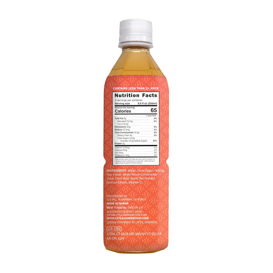LITTLE JASMINE White Peach Black Tea, 16.9 Fl Oz (Pack of 12)