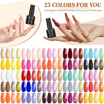 NAIL POLISH KIT with U V Lamp and Drill Starter Kit 36 Colors Gel Nail Polish Nail Art Gel Manicure Kit