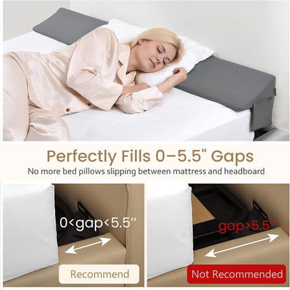 Vekkia 24" x 24" x 5.5" Bed Wedge Pillow for Sleeping – Triangle Pillow for Sleep Apnea, Acid Reflux, Snoring & Back Support, Post-Surgery Recovery, with Pockets & Washable Cover