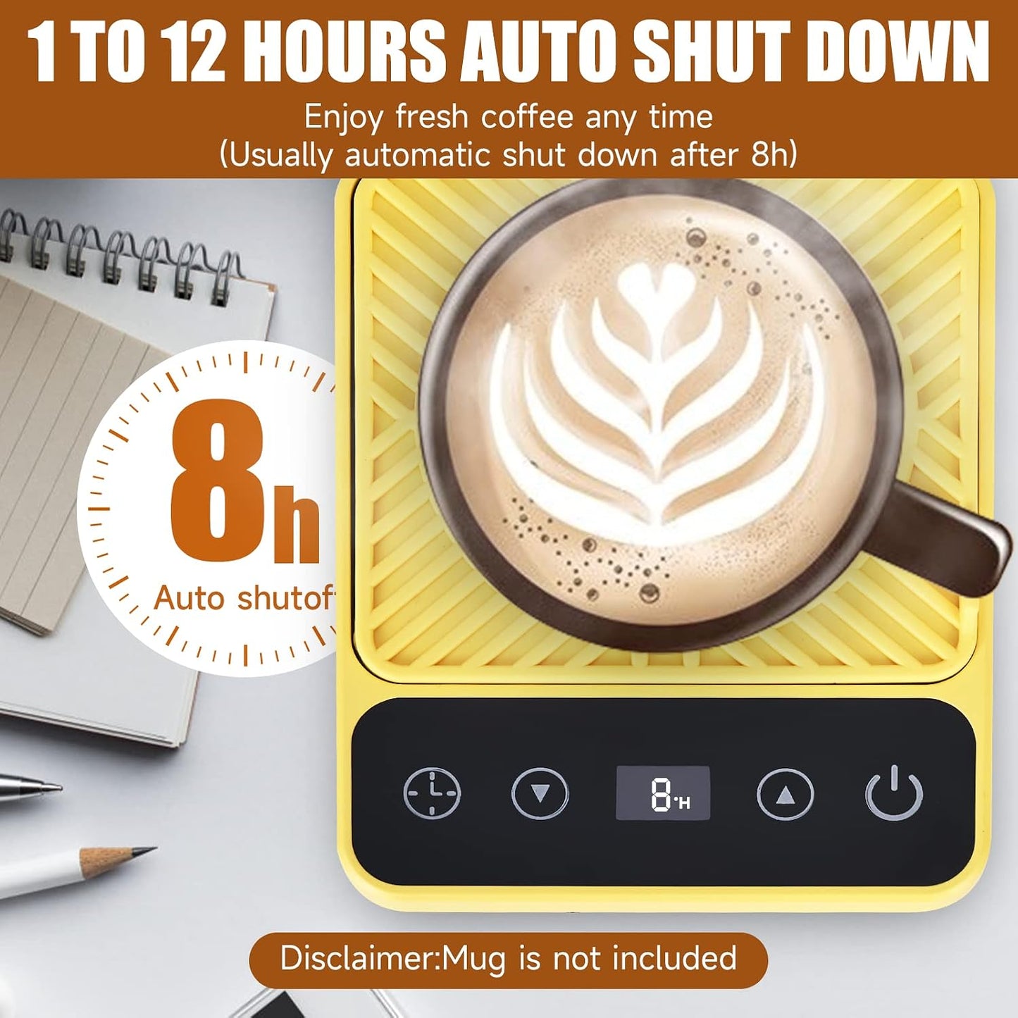 Mug Warmer - Electric Coffee Mug Warmer with Timer,Coffee Cup Warmer for Desk Auto Shut Off,Smart 6-Temperature Control, Coffee Accessories for Coffee Lovers, Black