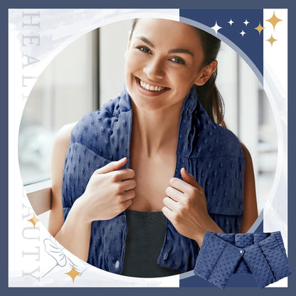 SmoothNovelty 4 lb Sensory Weighted Neck Wrap 32 x 8 Inch Shoulder Wrap Weighted Neck Shoulder Pad Glass Bead Filled Dual Texture for Adults Relaxation(Purple)