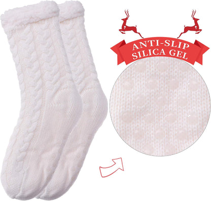 SDBING Women's Winter Super Soft Warm Cozy Fleece Lined Fuzzy Slipper Socks with Grippers