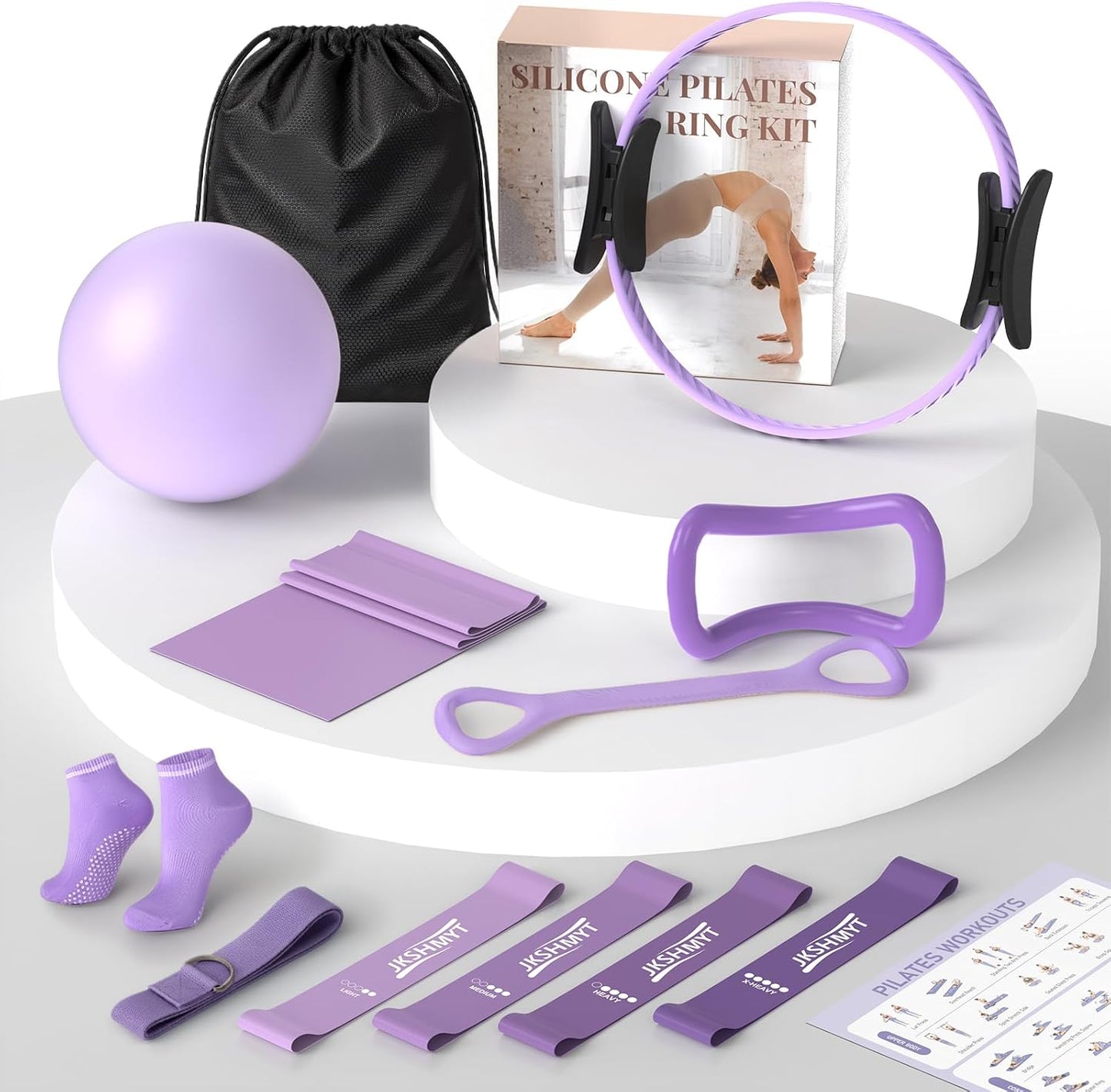 JKSHMYT Pilates Kit, Pilates Ring and Equipment for Home Workouts Set