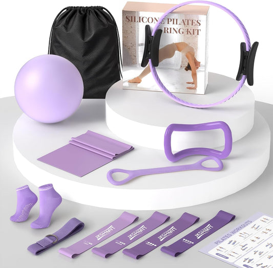 JKSHMYT Pilates Kit, Pilates Ring and Equipment for Home Workouts Set