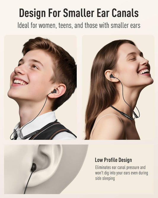 Hearprotek Wireless Lightweight Sleeping Headphones, Neckband Bluetooth 5.4 Wireless Sleep in-Ear Earbuds, Ultra Soft Portable Sleep Headphones for Side Sleepers, Working, Relaxing