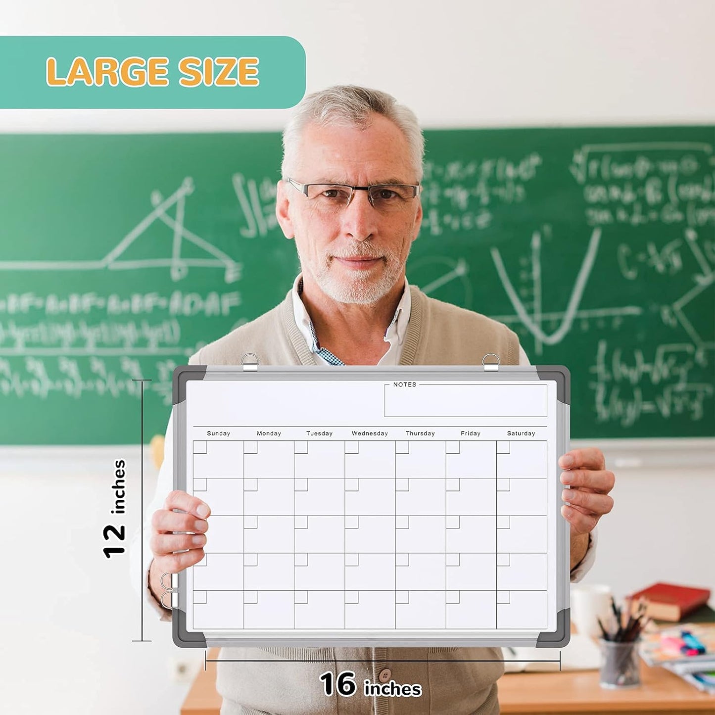 Weekly Calendar Whiteboard for Wall, 16x12 Inches Dry Erase Board, Small Magnetic White Board, Double-Sided Hanging Board for Office School Home Kitchen, Portable Board for Drawing Planning To Do List