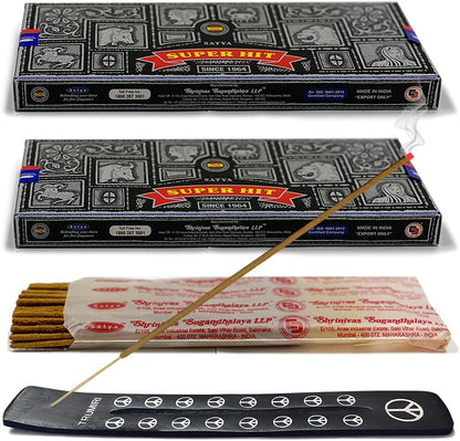 TRUMIRI Incense Stick Holder Bundle with Satya Sai Baba Nagchampa 250g Bulk Incense Sticks Nag Champa Agarbatti - Pack of 1 (Approx 250 Insence-Sticks)