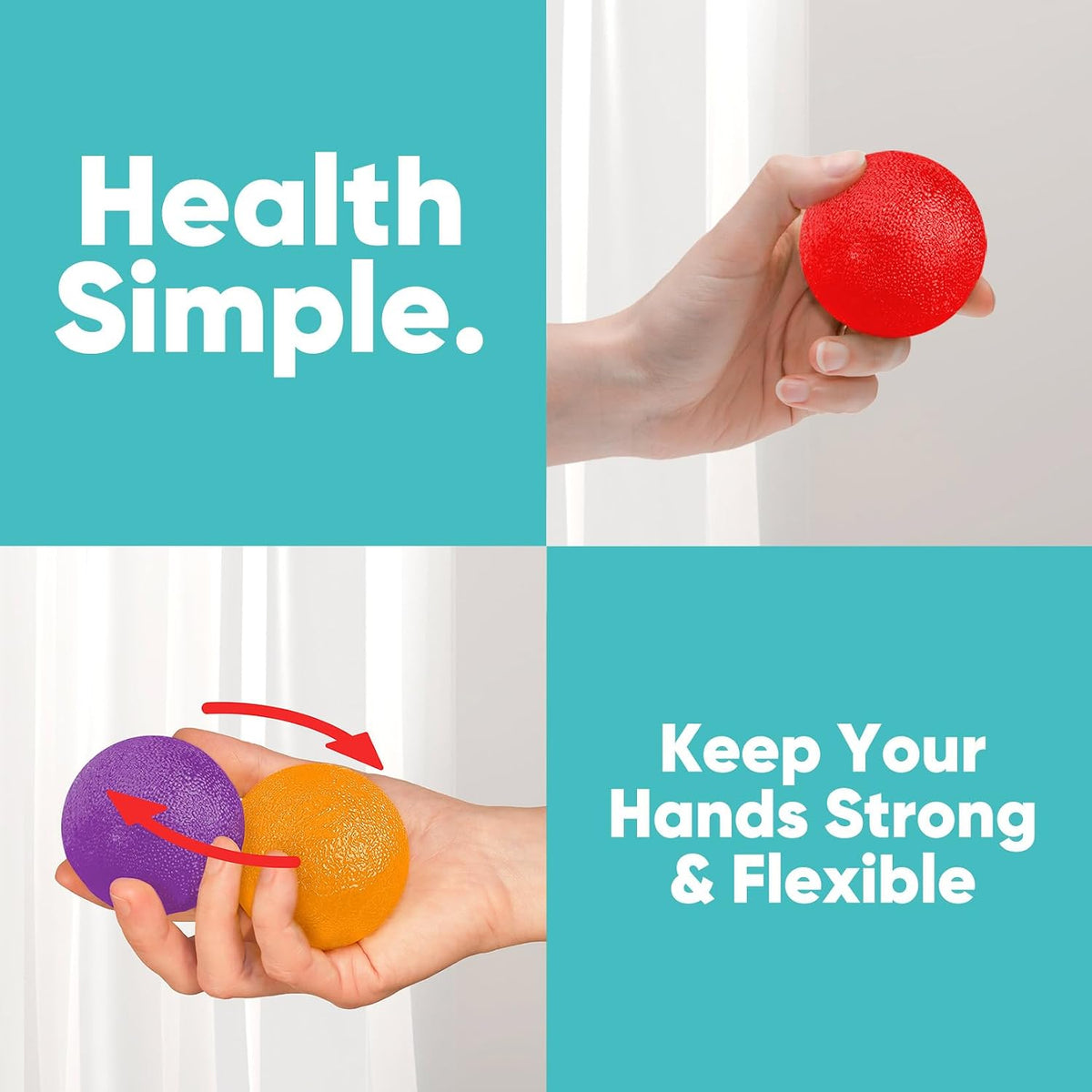 HiKeep Stress Balls for Adults (6 Pack), Stress Ball, Grip Strength Trainer