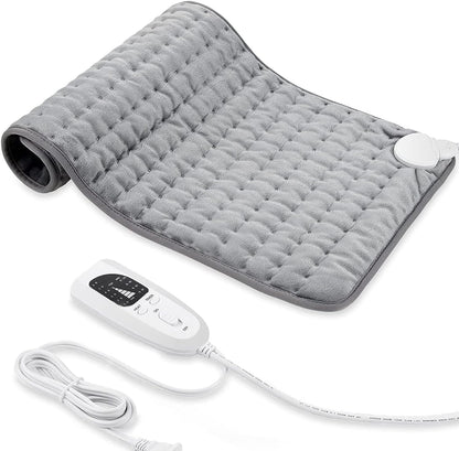 Electric Heating pad with 6 Heat Settings, Auto Shut Off, Dry Electric Heating for Back Neck Knee Arms Legs Shoulder Heat Pads for Christmas Birthday Father Mother's Day (24"X12", Gray Green)