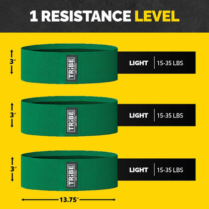 Tribe Lifting Resistance Bands for Working Out - 3 Pack Fabric Workout Bands for Women and Men - Booty Bands for Legs and Glute - Non Slip Exercise Bands Set for Squat Hip Thigh