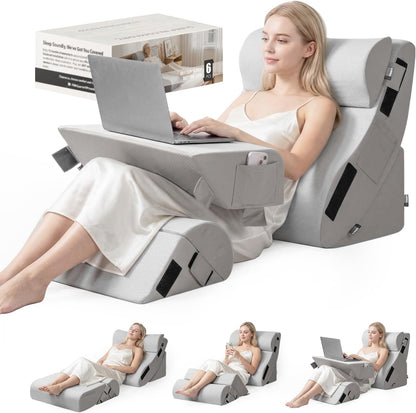 FifthQuarter 6PCS Orthopedic Wedge Pillow Set for After Surgery