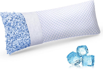 OSBED Shredded Memory Foam Pillows Queen Size Set of 2 | Neck pain relief, supportive, odorless, cooling pillow, adjustable, washable, CertiPUR-US hypoallergenic adult pillow
