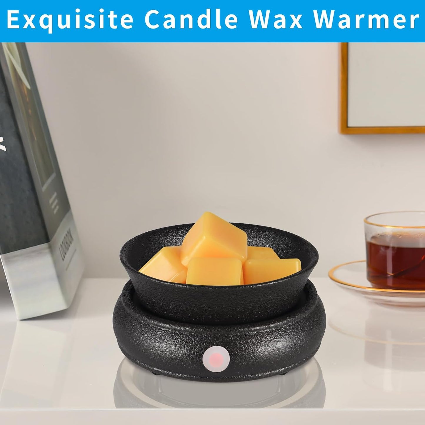 nawaza Ceramic Wax Warmer, Electric Wax Melt Warmer,3 in1 Home Fragrance Wax Burner, Scented Candle Wax melters as Gift for Women,mom and Grandma(Black)…