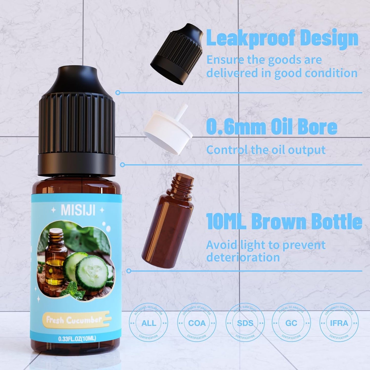 Essential Oils Set Top 6 Aromatherapy-Essential Oils for Diffuser for Home,Air Freshening Diffuser Oils Scents for Aromatherapy,Laundry,Candle&Soap Making,Humidifiers 6 X 10ML