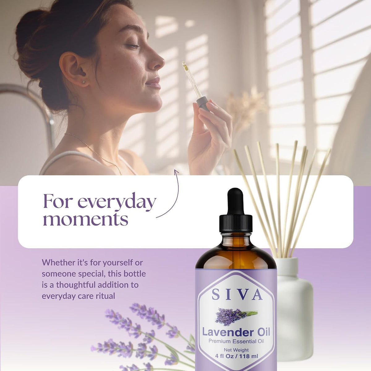 Siva Lavender Essential Oil, Huge Bottle, Large Size, 16 Fl Oz (473 ml)