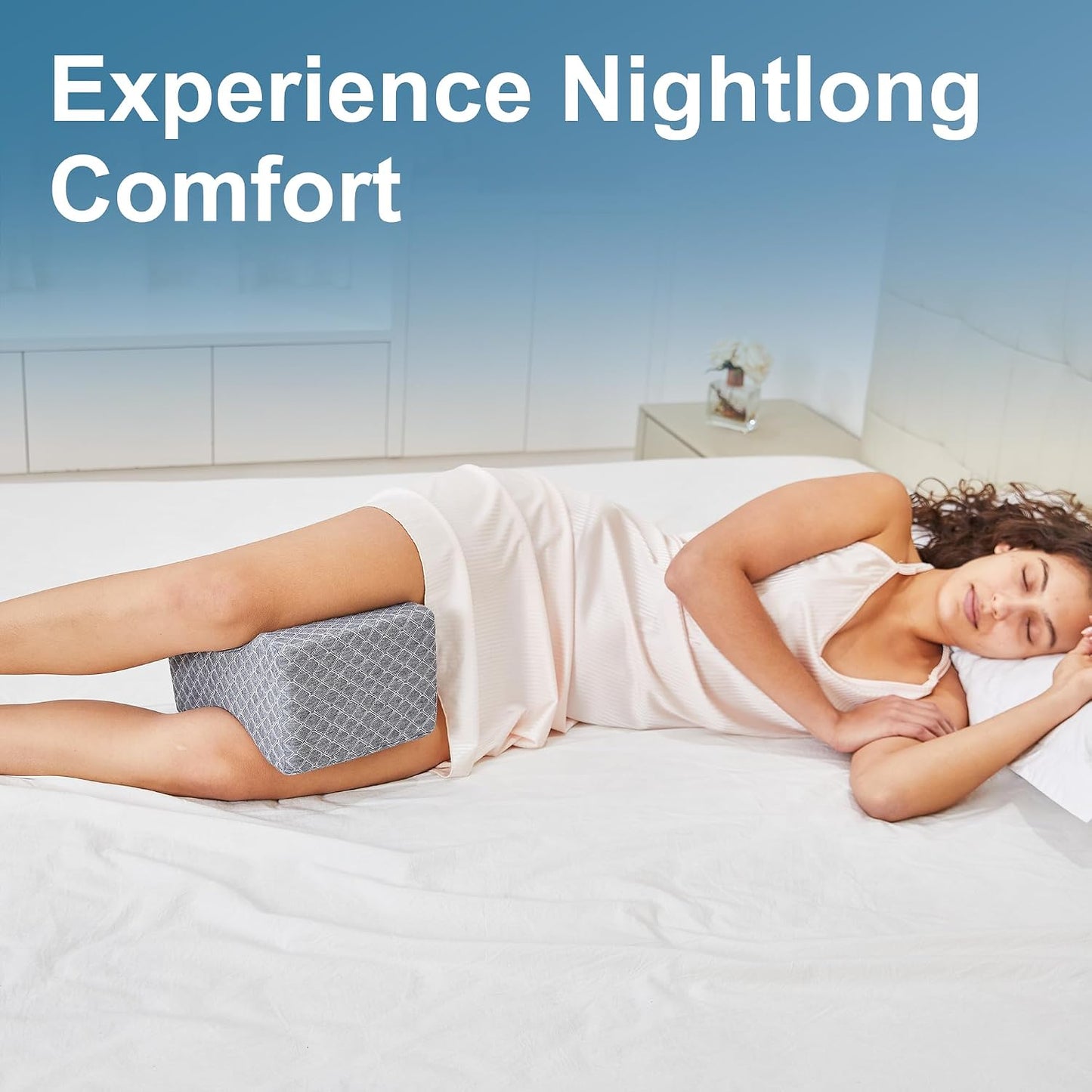 UJPFEO Knee Pillow for Side Sleepers, Leg Pillow for Sciatica, Back, HIPS, Knees, Joints Pain Relief,Pillows for Between Legs While Sleeping Spine Alignment Support & Relieves Pressure