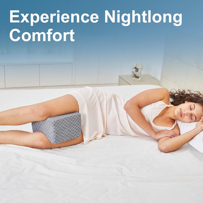 UJPFEO Knee Pillow for Side Sleepers, Leg Pillow for Sciatica, Back, HIPS, Knees, Joints Pain Relief,Pillows for Between Legs While Sleeping Spine Alignment Support & Relieves Pressure