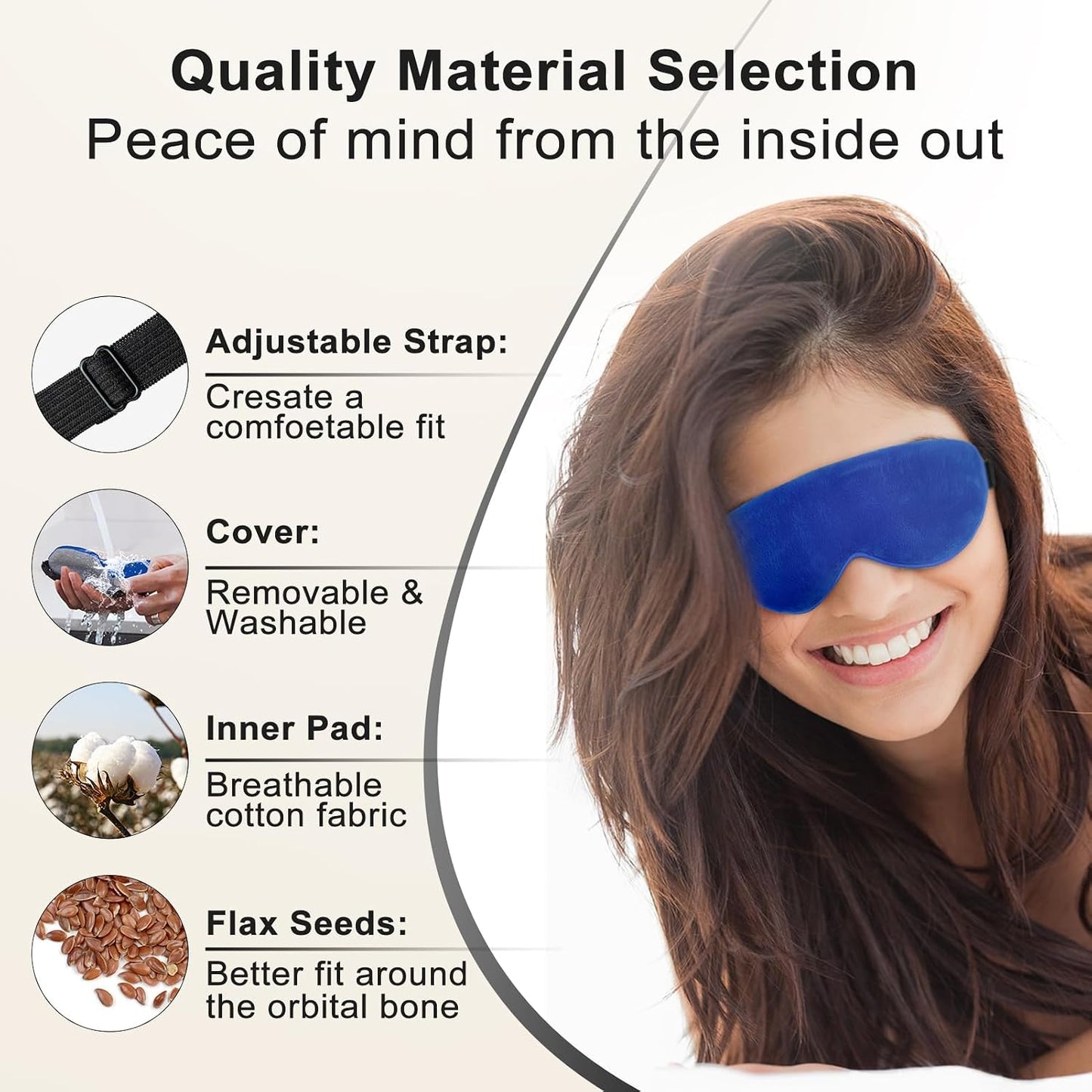 KOVNLO Heated Eye Mask, Washable USB Electric Moist Heat Warm Compress for Eyes, Eye mask with Flaxseed for Dry Eyes, Blepharitis, Chalazion, MGD, Stye Eye Treatment