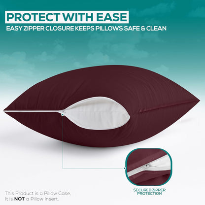 Utopia Bedding Premium 100% Waterproof Pillow Protectors with Zipper Standard Size (Set of 4), Bed Bug and Dust Mite Proof Zippered Pillow Covers, Pillow Encasement Cases, Gray