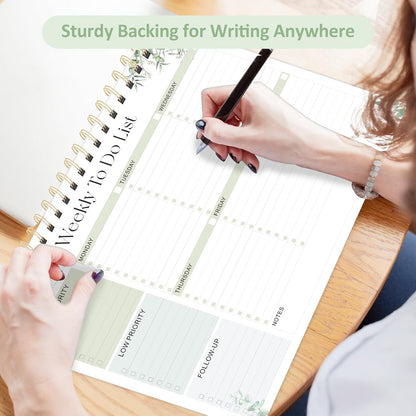 Weekly To Do List Notepad, 52 Undated Sheets (8.5"×11"), Undated Weekly Planner for Women & Men, Desk Accessories and Supplies for Office, Home, and School